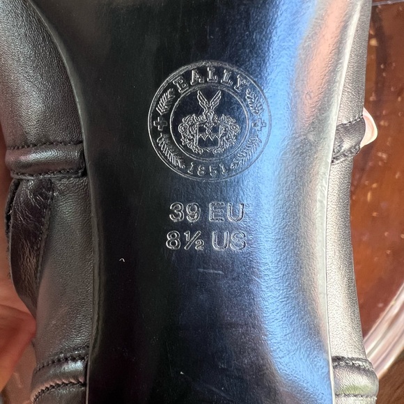 BALLY Black Leather Mid-Calf Boots Size 8.5 - Picture 16 of 16